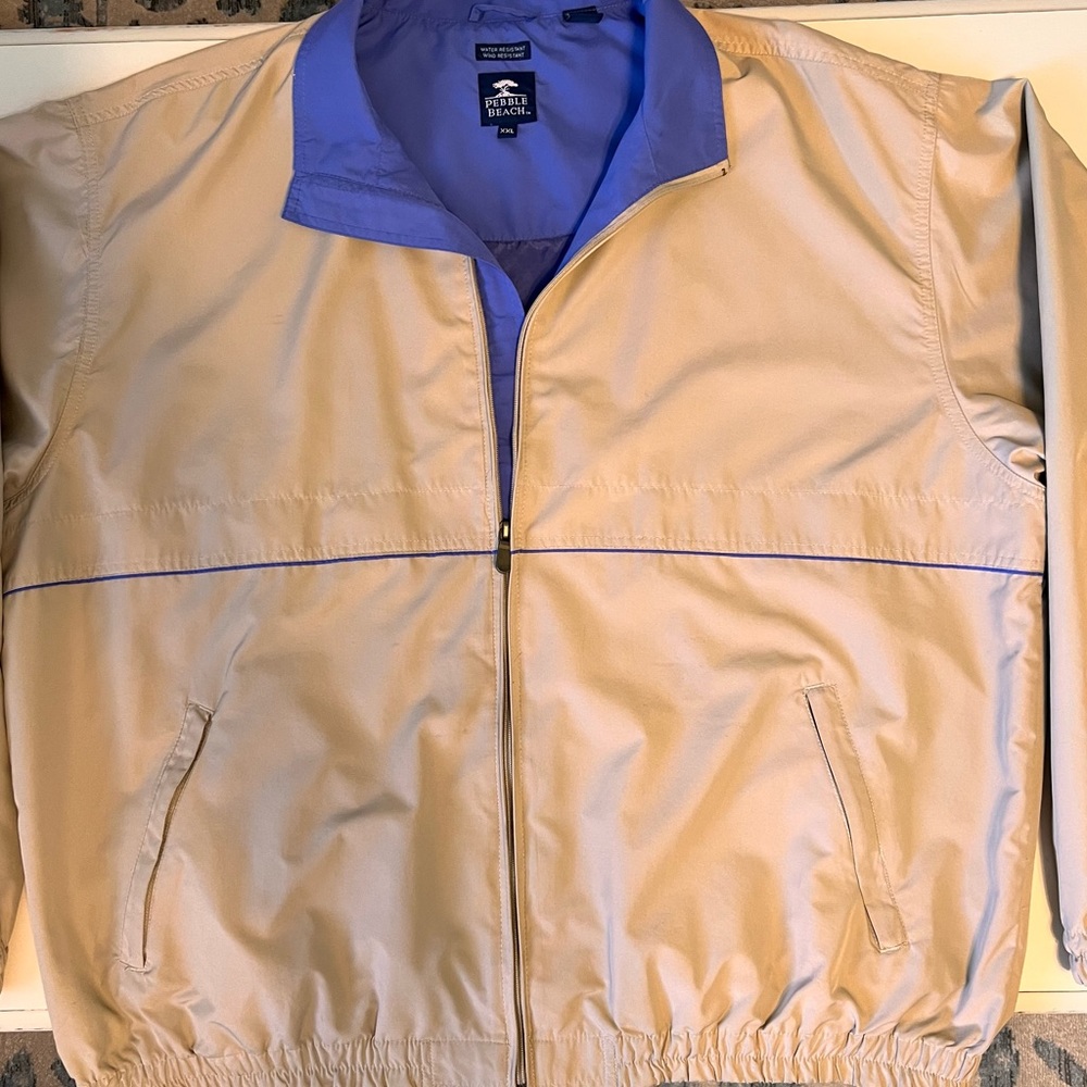 Pebble Beach Men’s Golf Jacket Zip XXL Wind Breaker Water Resistant EUC